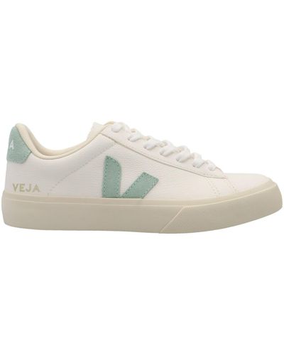 Veja Campo Chrome Free Leather Trainers White Nacre - Bianco