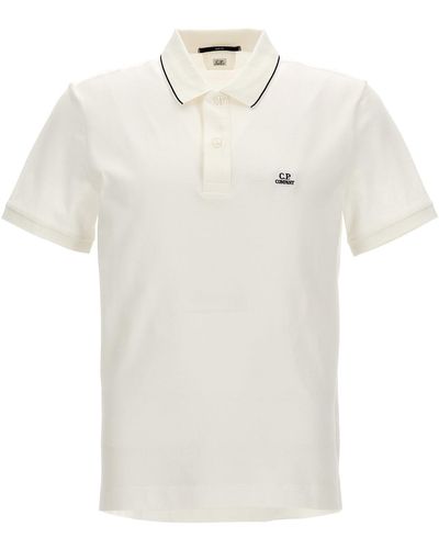 C.P. Company Logo Embroidery Shirt Polo Bianco