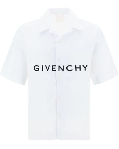 Givenchy Logo Printed Cotton Shirt - White