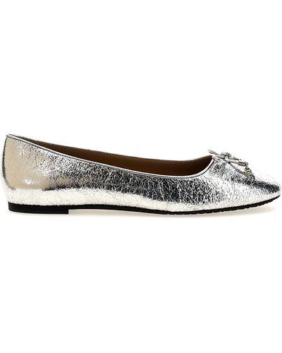 Michael Kors Nori Flat Shoes Silver - Bianco