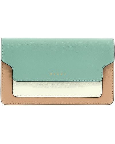 Marni Wallet With Shoulder Strap Portafogli Multicolor - Verde