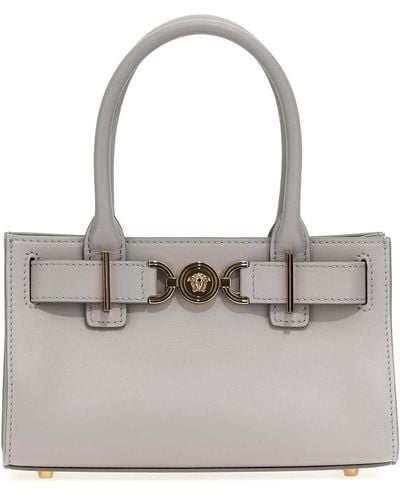 Versace 'Medusa '95' Small Shopping Bag - Gray