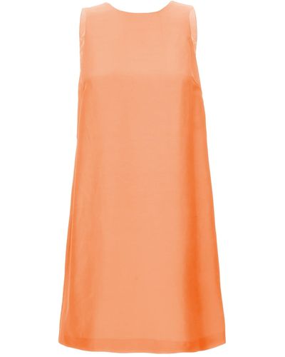 Twin Set Satin Dress With Chain Detail Dresses - Orange