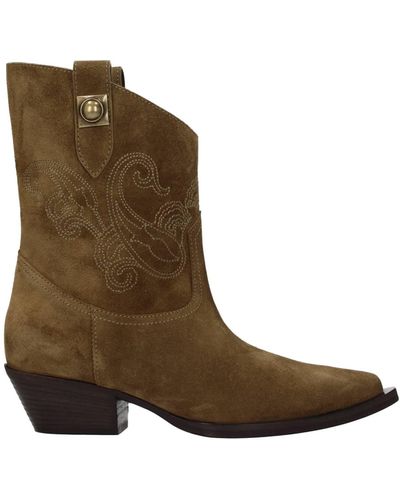 Etro Ankle Boots Suede Oak - Brown