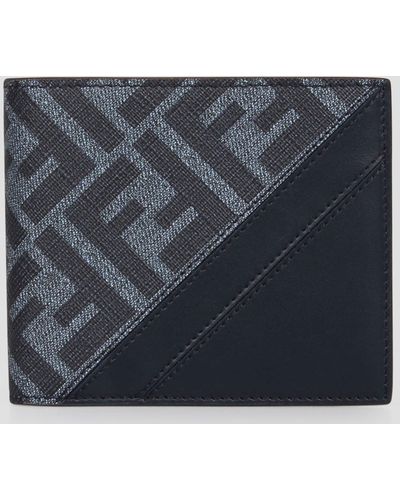 Fendi Diagonal Bi-Fold Wallet - Blue