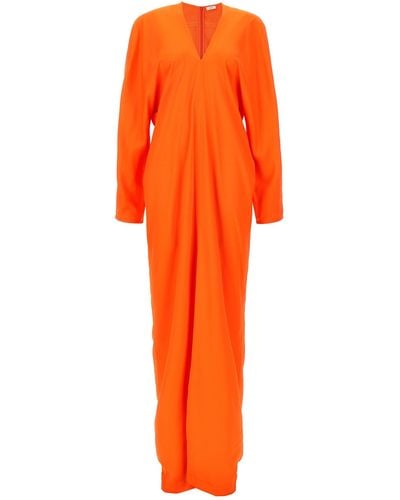 Ferragamo Kimono Long Sleeve Dress Abiti Arancione