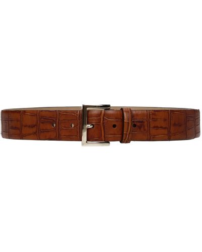 Max Mara Regular Belts Fiore Leather Leather - Brown