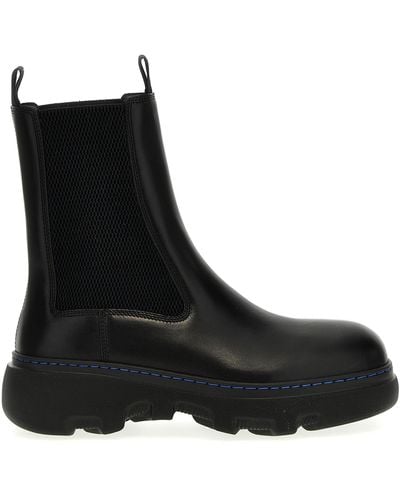 Burberry Gabriel Leather Chelsea Boots - Black