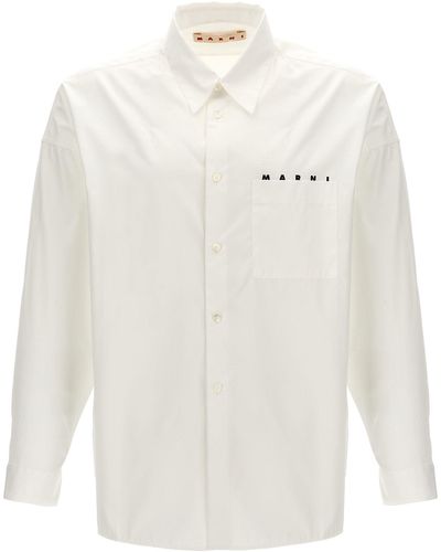 Marni Logo Print Shirt Camicie Bianco