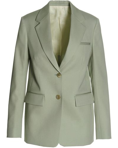 Lanvin Wool Single Breast Blazer Jacket - Green
