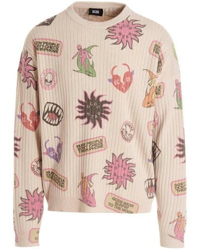 Gcds 'surfing Weirdo' Sweater - Pink