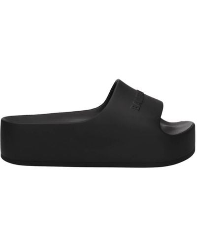 Balenciaga Slippers And Clogs Chunky Rubber - Black