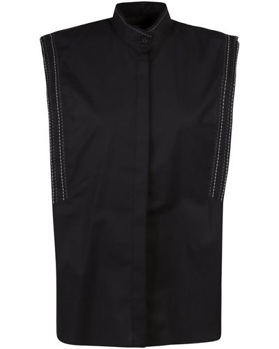 Dondup Cotton Shirt With Contrasting Stitchings - Black