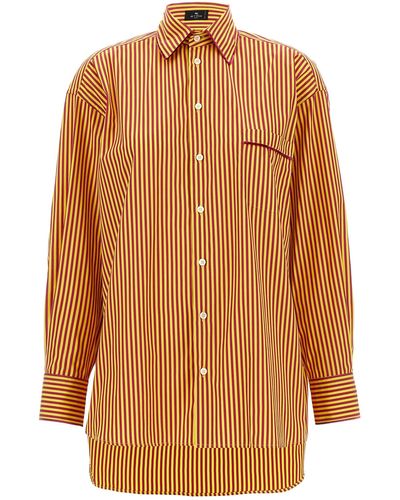 Etro Striped Shirt Shirt, Blouse - Orange