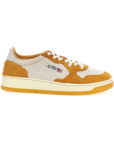 Autry 'Medalist' Two-Tone Suede Sneakers - Metallic
