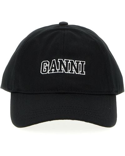 Ganni Logo Cap Cappelli Nero