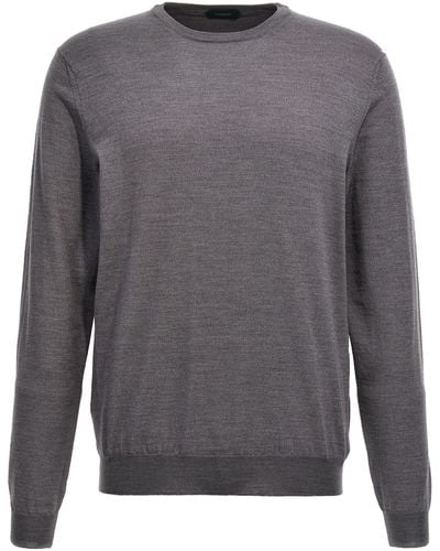 Zanone Flew Wool Sweater, Cardigans - Gray