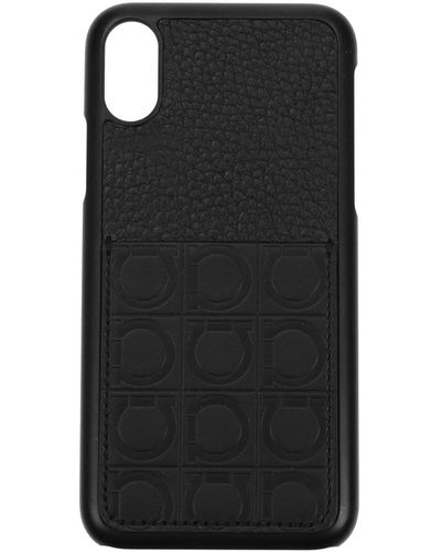 Ferragamo Iphone Cover Iphone X Leather - Black