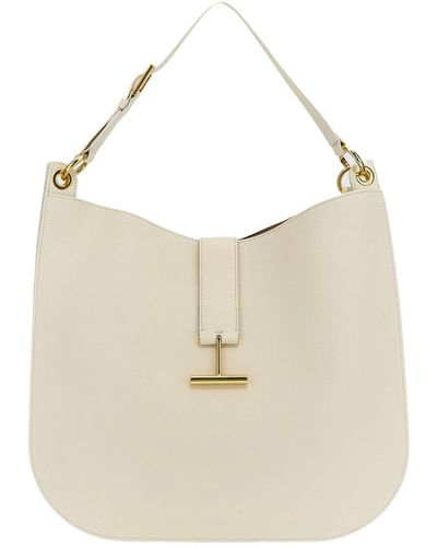 Tom Ford Large Leather Shoulder Strap Borse A Tracolla Bianco
