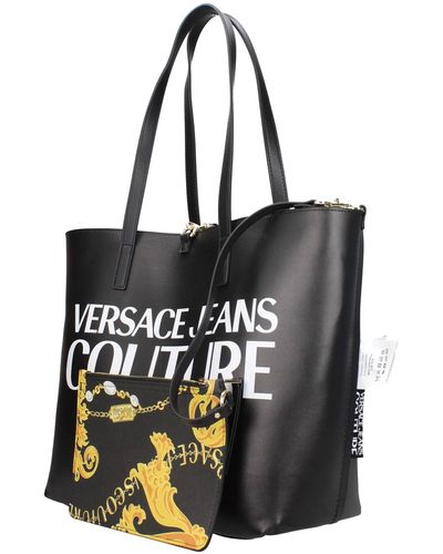 Versace Versace Jeans Shoulder Bags Couture Polyurethane Black Gold