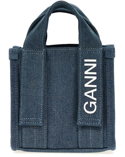 Ganni Mini Tech Tote Celeste - Blu