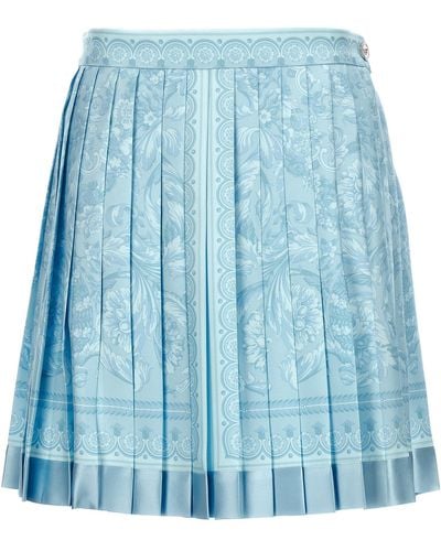 Versace Barocco Print Mini Skirt - Blue