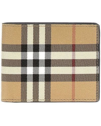 Burberry Check Wallet Wallets, Card Holders - Gray