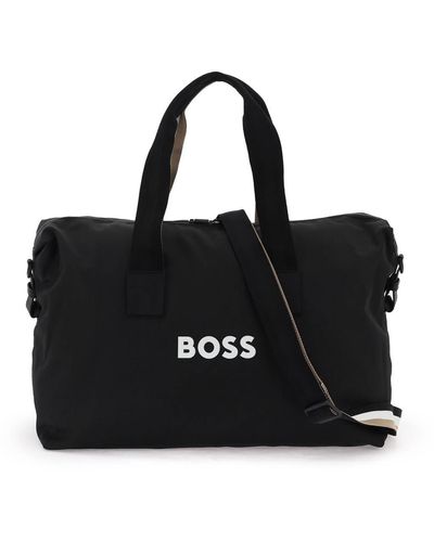BOSS Rubberized Logo Duffle Bag - Black