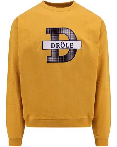 Drole de Monsieur Cotton Sweatshirt With Frontal Monogram - Metallic