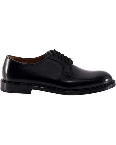 Doucal's Leather Lace-Up Shoe - Black