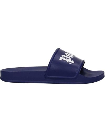 Palm Angels Slippers And Clogs Rubber White - Blue