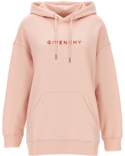 Givenchy Flocked Logo Hoodie Sweatshirt - Pink