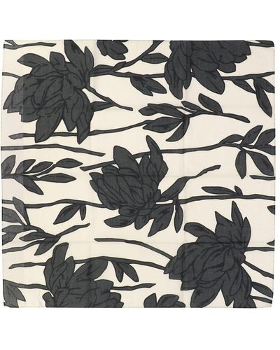 Brunello Cucinelli Flower Print Scarves - Black
