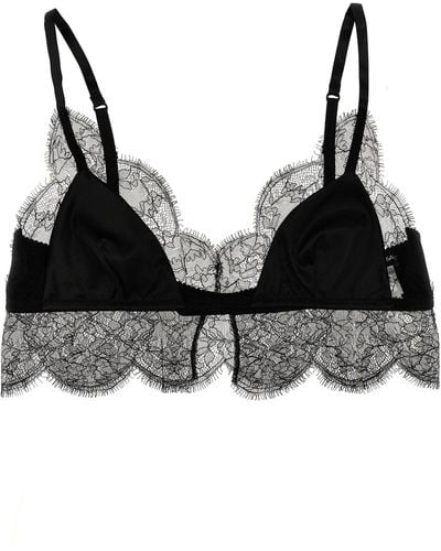 Dolce & Gabbana Lace Satin Bra Underwear, Body - Black