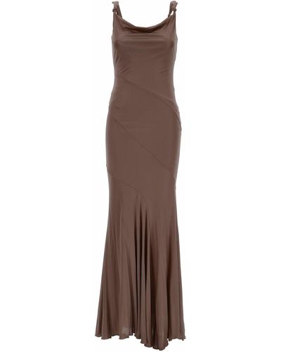 Blumarine Long Jersey Dress - Brown