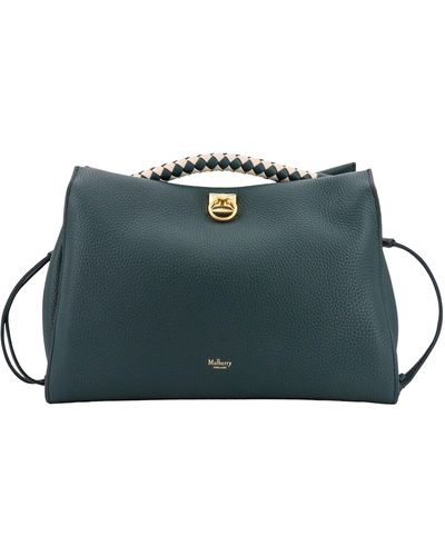 Mulberry Leather Handbag With Braided Handle - Green