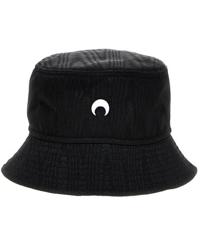 Marine Serre Logo Embroidery Bucket Hat Cappelli Nero