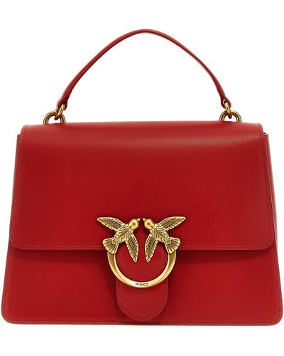 Pinko Love One Top Handle Hand Bags - Red