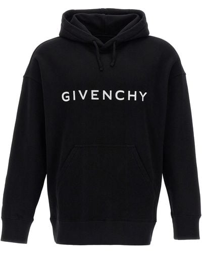 Givenchy Logo Print Hoodie Sweatshirt - Blue