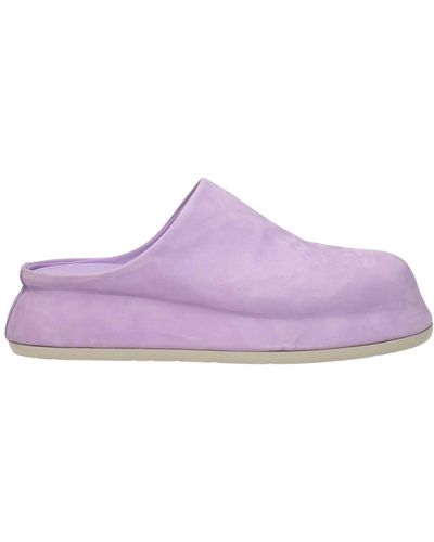 Jacquemus Slippers And Clogs Suede Violet Lilac - Purple