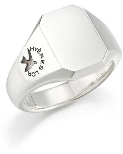 HYÈRES LOR Name Silver Signet Ring Hl5r01138s9 - White