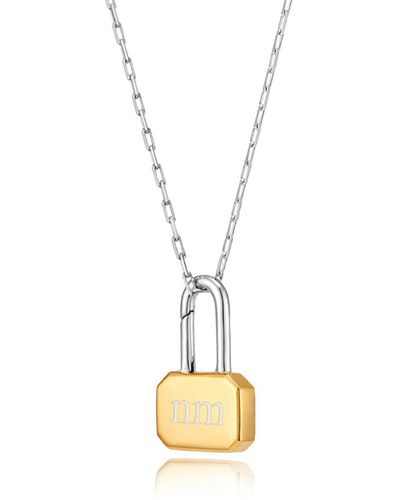 HYÈRES LOR Name Lock Lower Case Necklace M - Metallic