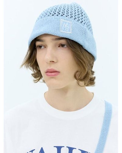 WAIKEI Mesh Knitted Bucket Hat - Blue