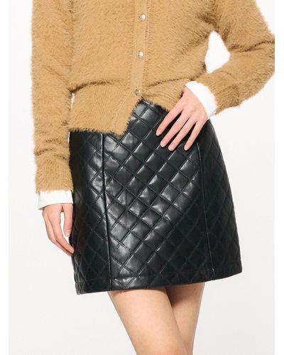 General Idea Quilted Leather Mini Skirt - Black