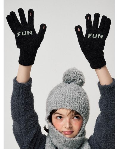 FUNFROMFUN Message Gloves - Black