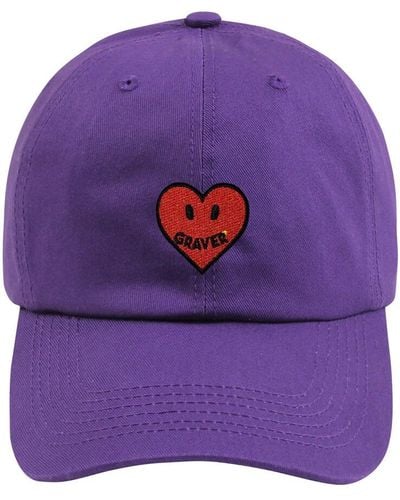 GRAVER [] Heart Logo Smile Ball Cap - Purple