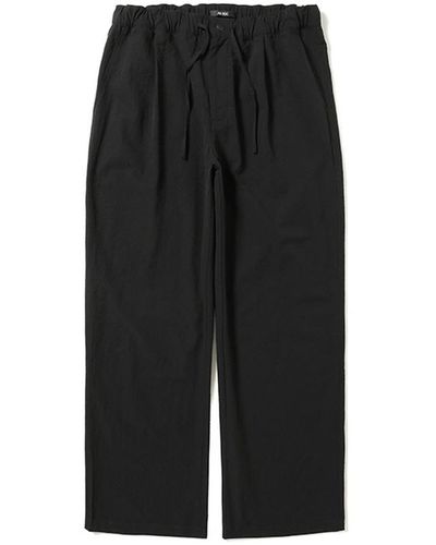 Adhoc Seersucker Banded Wide Pants - Black