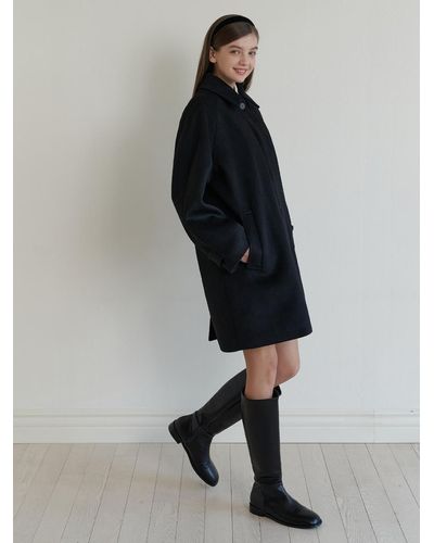 RE_L Raglan Wool Half Coat - Black