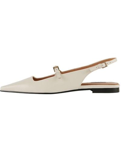 REIKE NEN Womens White Strappy Padded Pointed Toe Sculpted Heel Slip On Leather Dress Slide Sandals Shoes