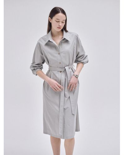 NILBY P Spring Trench Dress - Grey